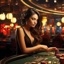 Evolution Gaming live dealer studio with professional croupier at blackjack table